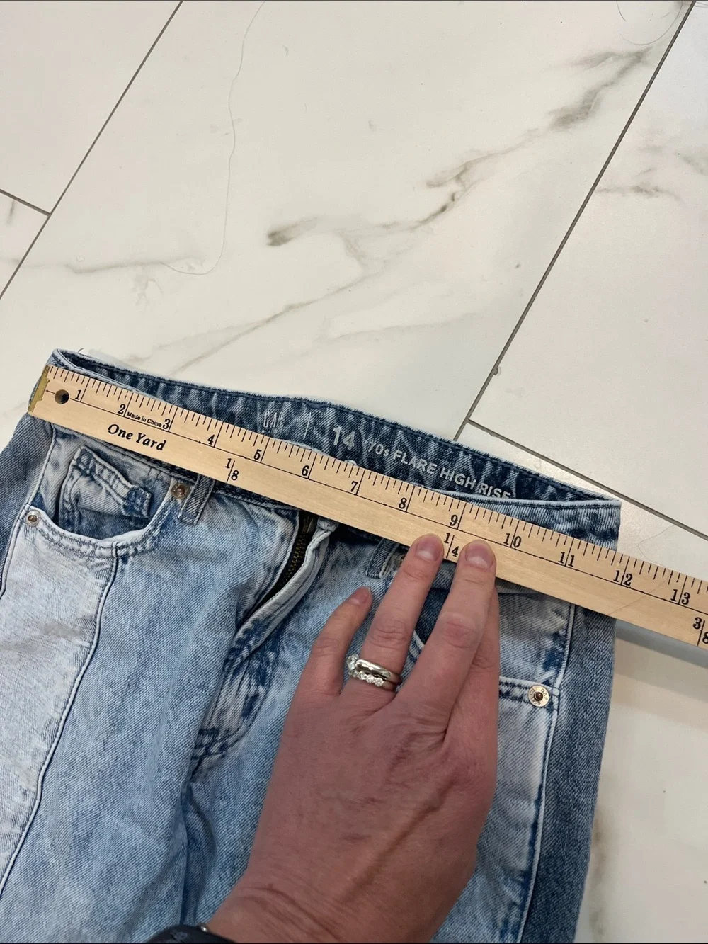 Gap Two-Tone Patchwork Flared Jeans - Blue